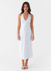 Heavy Hearted Midi Dress - Blue